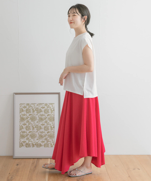 ITEMS URBANRESEARCH（アイテムズ アーバンリサーチ）の「ハイウエストイレヘムスカート（スカート・レディース・ベージュ/ネイビー/グリーン/ピンク・FREE）」の10枚目の写真