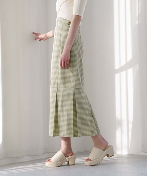 archives（アルシーヴ）の「【setupにも】チェックタック切替スカート（スカート・レディース・ベージュ/ネイビー/グリーン・MEDIUM）」の14枚目の写真