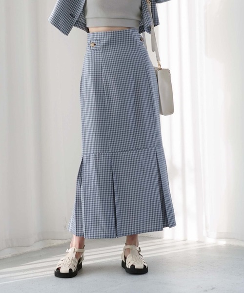 archives（アルシーヴ）の「【setupにも】チェックタック切替スカート（スカート・レディース・ベージュ/ネイビー/グリーン・MEDIUM）」の19枚目の写真