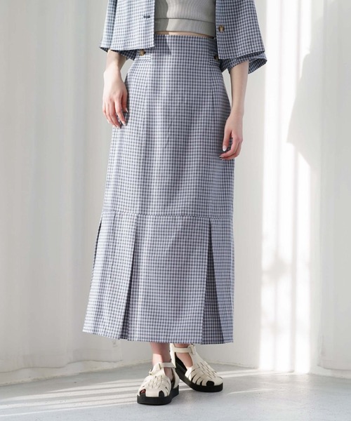 archives（アルシーヴ）の「【setupにも】チェックタック切替スカート（スカート・レディース・ベージュ/ネイビー/グリーン・MEDIUM）」の18枚目の写真