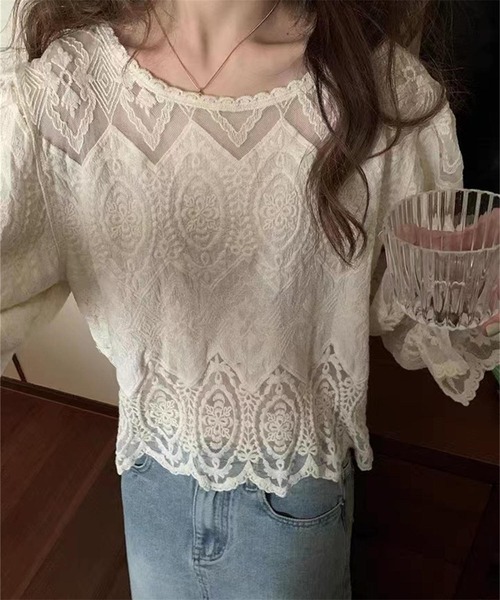 AsRiRe(アスリレイ)の「【AsRiRe】刺しゅうレースブラウス(シャツ/ブラウス・レディース・ホワイト/ベージュ・M)」の10枚目の写真