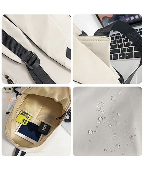 florist（フローリスト）の「【A4対応/撥水加工】【ユニセックス】選べるバッグチャームシンプルリュックサック（バックパック/リュック・レディース・ホワイト系その他3/ブラック系その他2/ブラック系その他3/ブルー系その他3/ピンク系その他3/ブルー系その他2/ホワイト系その他2/ピンク系その他2/グレー系その他2/グリーン系その他2/グレー系その他3/グリーン系その他3・FREE）」の16枚目の写真