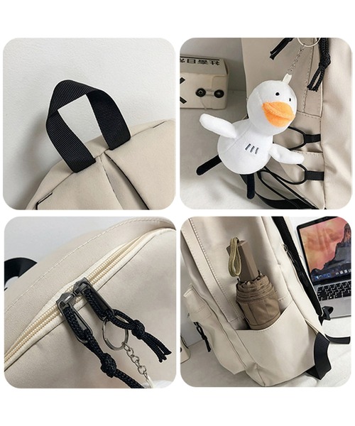 florist（フローリスト）の「【A4対応/撥水加工】【ユニセックス】選べるバッグチャームシンプルリュックサック（バックパック/リュック・レディース・ホワイト系その他3/ブラック系その他2/ブラック系その他3/ブルー系その他3/ピンク系その他3/ブルー系その他2/ホワイト系その他2/ピンク系その他2/グレー系その他2/グリーン系その他2/グレー系その他3/グリーン系その他3・FREE）」の17枚目の写真