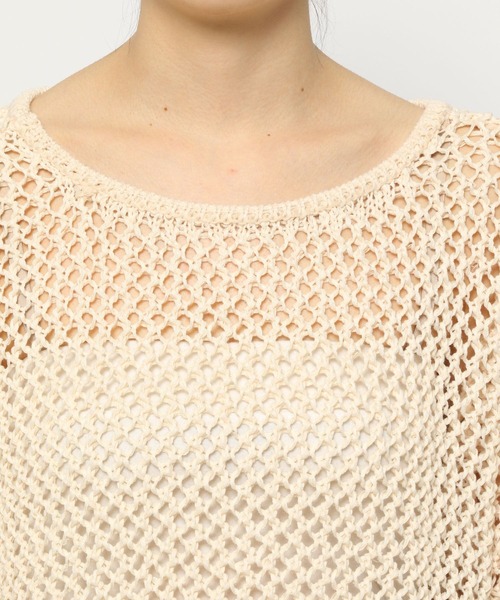 eL（エル）の「【eL】3G Fishnet Pullover/280137（ニット/セーター・レディース・アイボリー/カーキブラウン/ライトブルー/ブルー・FREE）」の12枚目の写真