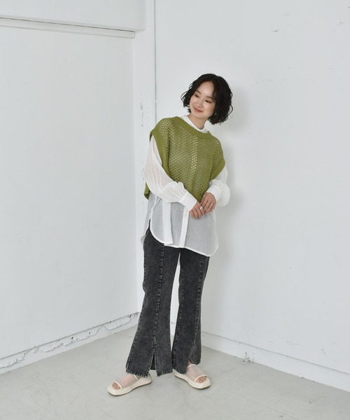 RETRO GIRL（レトロガール）の「【セットアイテム】メッシュベストSET（Tシャツ/カットソー・レディース・ホワイト/レッド/グリーン・FREE）」の11枚目の写真