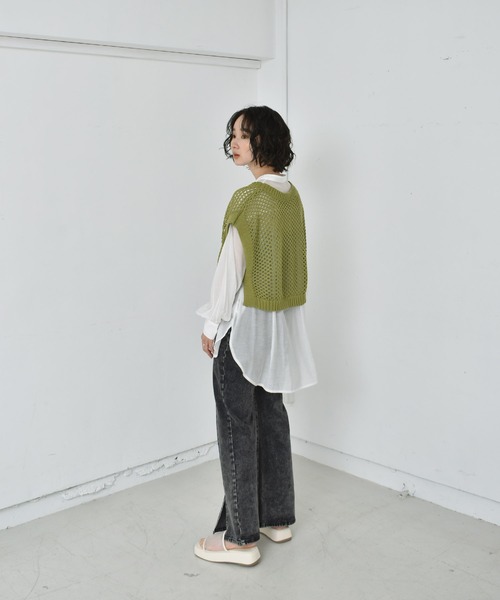 RETRO GIRL（レトロガール）の「【セットアイテム】メッシュベストSET（Tシャツ/カットソー・レディース・ホワイト/レッド/グリーン・FREE）」の13枚目の写真