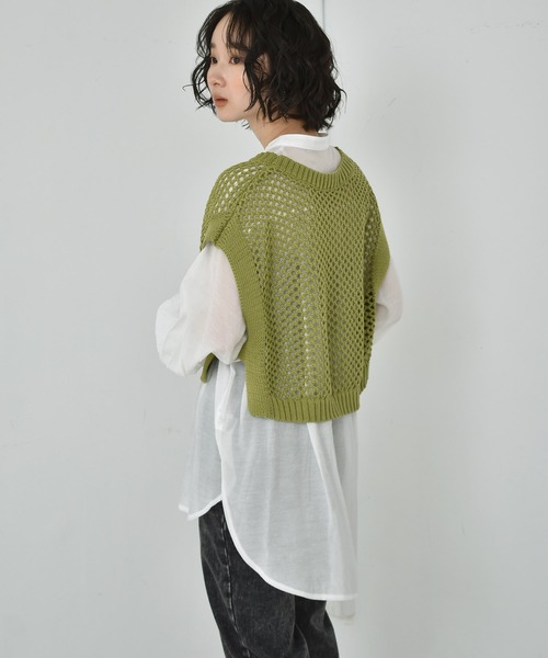 RETRO GIRL（レトロガール）の「【セットアイテム】メッシュベストSET（Tシャツ/カットソー・レディース・ホワイト/レッド/グリーン・FREE）」の16枚目の写真