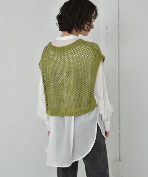 RETRO GIRL（レトロガール）の「【セットアイテム】メッシュベストSET（Tシャツ/カットソー・レディース・ホワイト/レッド/グリーン・FREE）」の17枚目の写真