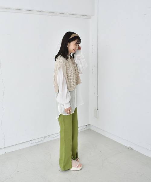 RETRO GIRL（レトロガール）の「【セットアイテム】メッシュベストSET（Tシャツ/カットソー・レディース・ホワイト/レッド/グリーン・FREE）」の5枚目の写真