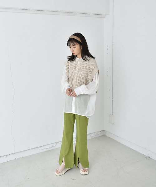 RETRO GIRL（レトロガール）の「【セットアイテム】メッシュベストSET（Tシャツ/カットソー・レディース・ホワイト/レッド/グリーン・FREE）」の6枚目の写真