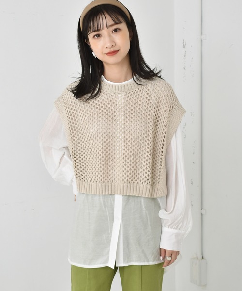 RETRO GIRL（レトロガール）の「【セットアイテム】メッシュベストSET（Tシャツ/カットソー・レディース・ホワイト/レッド/グリーン・FREE）」の8枚目の写真