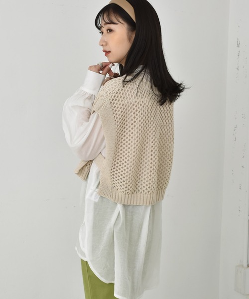 RETRO GIRL（レトロガール）の「【セットアイテム】メッシュベストSET（Tシャツ/カットソー・レディース・ホワイト/レッド/グリーン・FREE）」の10枚目の写真