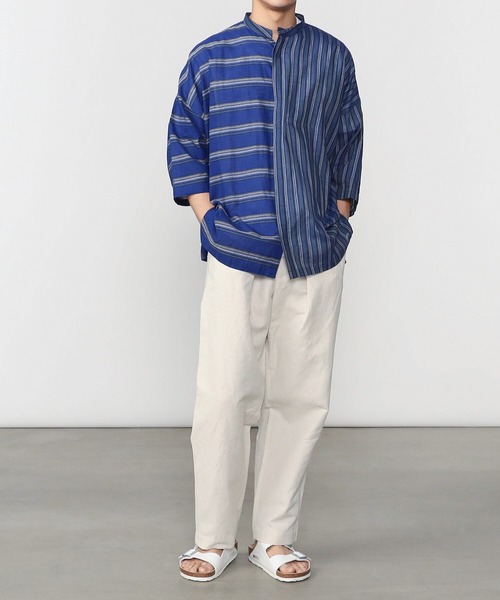 mii(ミー)の「mii | スタンドカラーカフタンシャツ STRIPE MEN(シャツ/ブラウス・メンズ・ブルー系その他・MEDIUM/SMALL)」の4枚目の写真