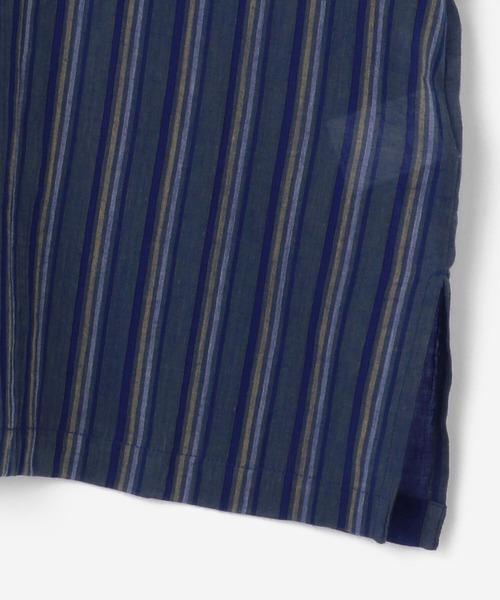 mii（ミー）の「mii | スタンドカラーカフタンシャツ STRIPE MEN