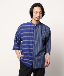 mii（ミー）の「mii | スタンドカラーカフタンシャツ STRIPE MEN