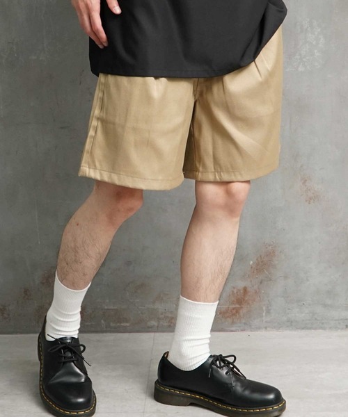 JOKER（ジョーカー）の「【JOKER】ワイド ワークショーツ シェフショーツ イージーパンツ タック チノパン 総柄  春服 ショートパンツ（チノパンツ・メンズ・ブラック/ベージュ/グレー/ネイビー/ブラウン/アイボリー/カーキ/カモフラージュ/ストライプ/インディゴブルー/ネイビー系1/ワンウォッシュ・LL/M/L）」の6枚目の写真