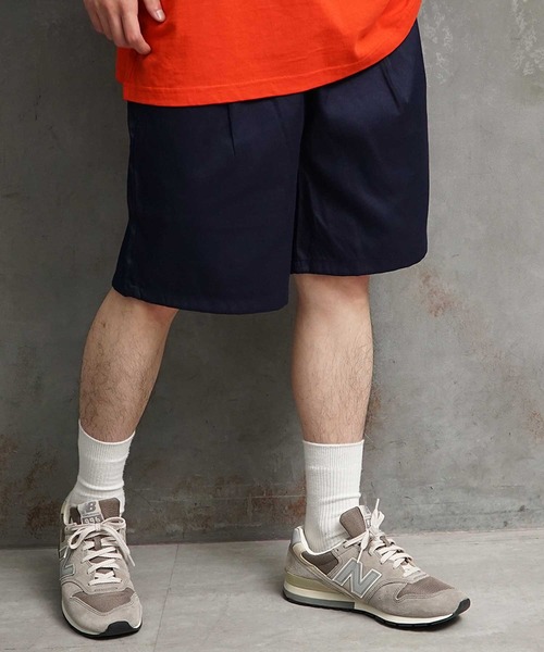 JOKER（ジョーカー）の「【JOKER】ワイド ワークショーツ シェフショーツ イージーパンツ タック チノパン 総柄  春服 ショートパンツ（チノパンツ・メンズ・ブラック/ベージュ/グレー/ネイビー/ブラウン/アイボリー/カーキ/カモフラージュ/ストライプ/インディゴブルー/ネイビー系1/ワンウォッシュ・LL/M/L）」の8枚目の写真