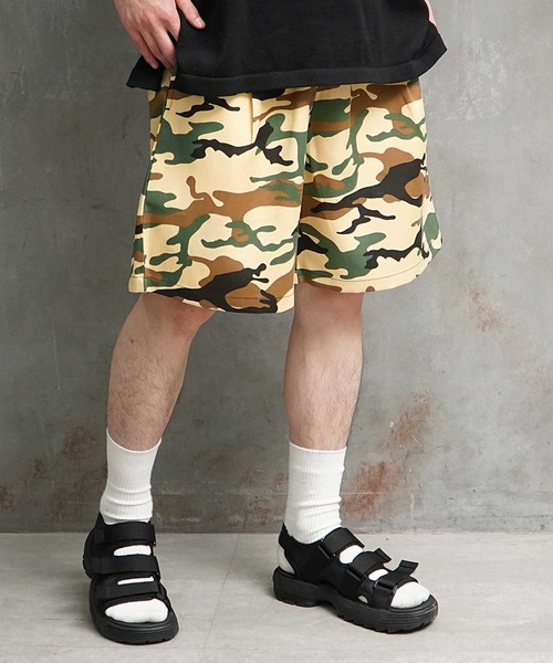 JOKER（ジョーカー）の「【JOKER】ワイド ワークショーツ シェフショーツ イージーパンツ タック チノパン 総柄  春服 ショートパンツ（チノパンツ・メンズ・ブラック/ベージュ/グレー/ネイビー/ブラウン/アイボリー/カーキ/カモフラージュ/ストライプ/インディゴブルー/ネイビー系1/ワンウォッシュ・LL/M/L）」の11枚目の写真