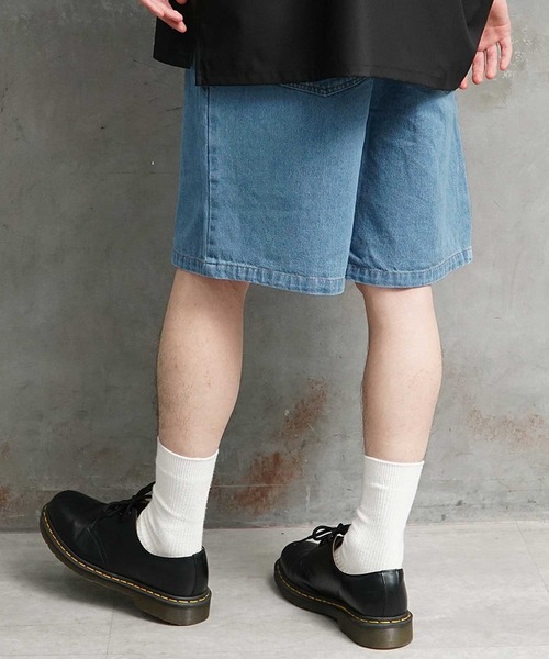 JOKER（ジョーカー）の「【JOKER】ワイド ワークショーツ シェフショーツ イージーパンツ タック チノパン 総柄  春服 ショートパンツ（チノパンツ・メンズ・ブラック/ベージュ/グレー/ネイビー/ブラウン/アイボリー/カーキ/カモフラージュ/ストライプ/インディゴブルー/ネイビー系1/ワンウォッシュ・LL/M/L）」の16枚目の写真