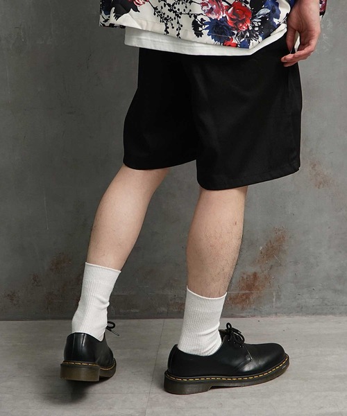 JOKER（ジョーカー）の「【JOKER】ワイド ワークショーツ シェフショーツ イージーパンツ タック チノパン 総柄  春服 ショートパンツ（チノパンツ・メンズ・ブラック/ベージュ/グレー/ネイビー/ブラウン/アイボリー/カーキ/カモフラージュ/ストライプ/インディゴブルー/ネイビー系1/ワンウォッシュ・LL/M/L）」の13枚目の写真