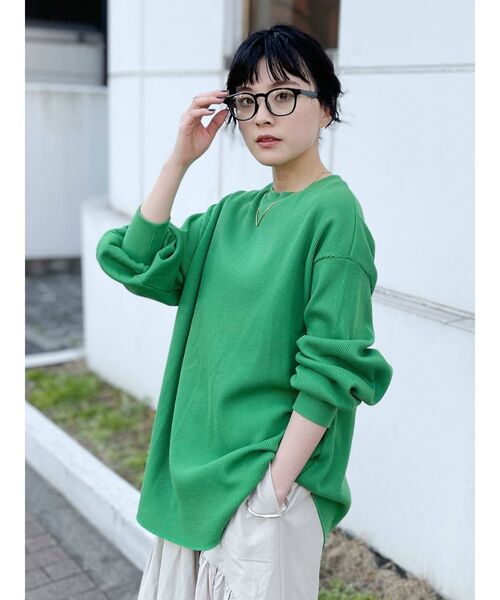 WEB限定】スリーブボリュームワッフルロングスリーブTee（T