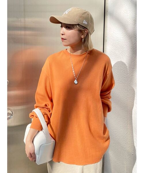 WEB限定】スリーブボリュームワッフルロングスリーブTee（T