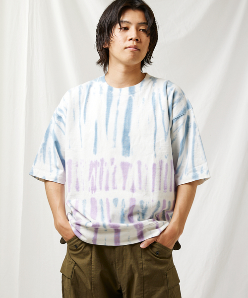 JOURNAL STANDARD（ジャーナルスタンダード）の「ムラゾメタイダイ クルーネック ワイド Tシャツ（Tシャツ/カットソー・メンズ・グリーン系その他/レッド系その他/ブルー/イエロー系その他・LARGE/MEDIUM）」の14枚目の写真