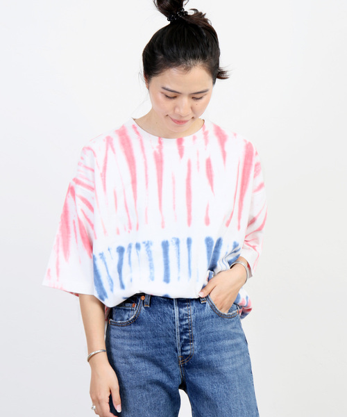 JOURNAL STANDARD（ジャーナルスタンダード）の「ムラゾメタイダイ クルーネック ワイド Tシャツ（Tシャツ/カットソー・メンズ・グリーン系その他/レッド系その他/ブルー/イエロー系その他・LARGE/MEDIUM）」の5枚目の写真