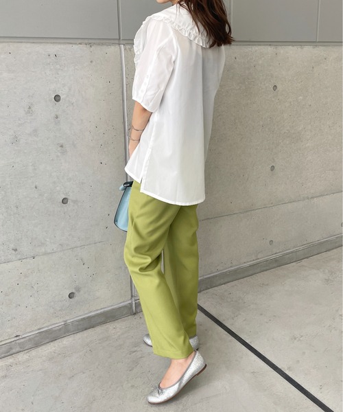 StyleSea（スタイルシー）の「Vネックフリルブラウス（シャツ/ブラウス・レディース・ホワイト/ブラック/グレー/ターコイズブルー/ライトグレー/ブラック系その他/ホワイト系その他・MEDIUM）」の17枚目の写真