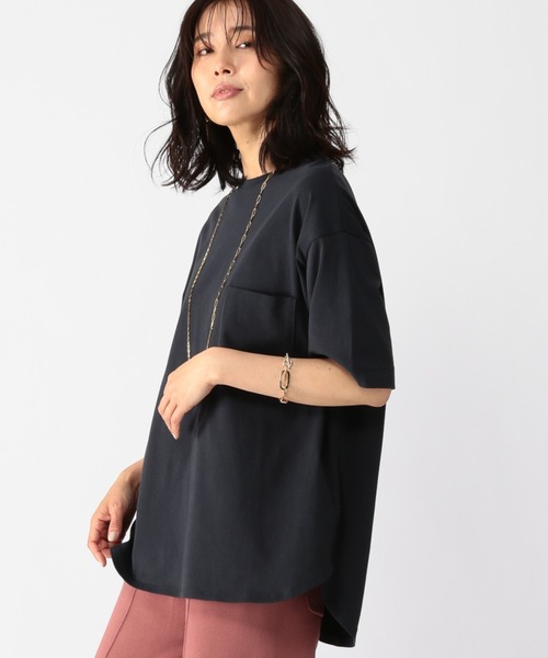 BARNYARDSTORM（バンヤードストーム）の「BARNYARDSTORM / ZIP綿シルクT（Tシャツ/カットソー・レディース・ホワイト/ネイビー/グリーン・0/1/2）」の3枚目の写真