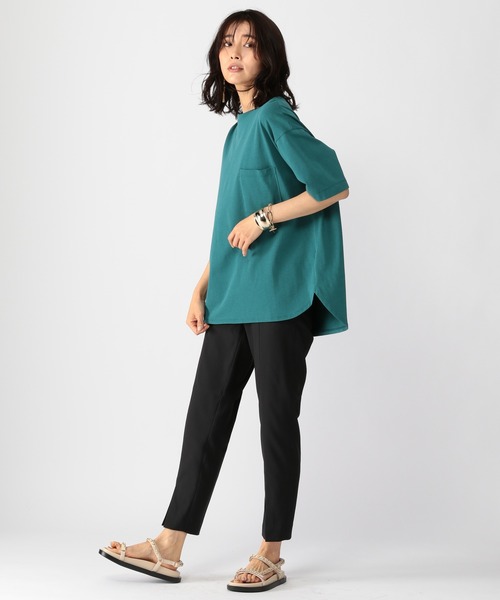 BARNYARDSTORM（バンヤードストーム）の「BARNYARDSTORM / ZIP綿シルクT（Tシャツ/カットソー・レディース・ホワイト/ネイビー/グリーン・0/1/2）」の14枚目の写真