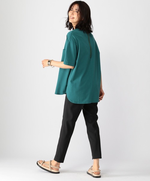 BARNYARDSTORM（バンヤードストーム）の「BARNYARDSTORM / ZIP綿シルクT（Tシャツ/カットソー・レディース・ホワイト/ネイビー/グリーン・0/1/2）」の22枚目の写真