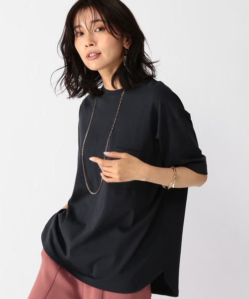 BARNYARDSTORM（バンヤードストーム）の「BARNYARDSTORM / ZIP綿シルクT（Tシャツ/カットソー・レディース・ホワイト/ネイビー/グリーン・0/1/2）」の6枚目の写真