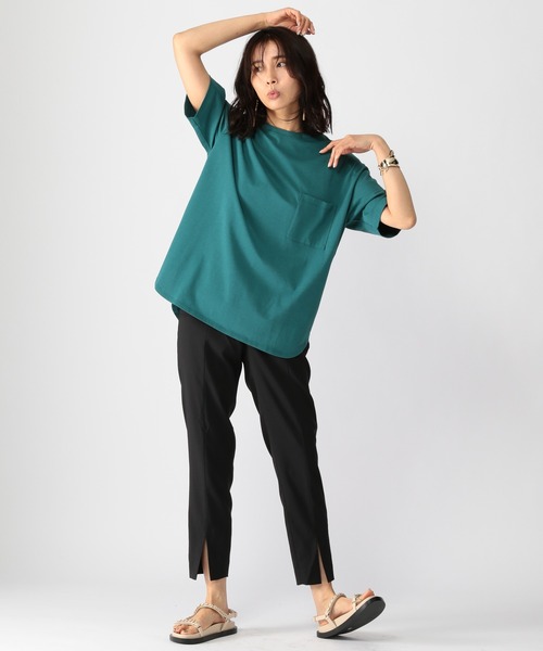 BARNYARDSTORM（バンヤードストーム）の「BARNYARDSTORM / ZIP綿シルクT（Tシャツ/カットソー・レディース・ホワイト/ネイビー/グリーン・0/1/2）」の18枚目の写真