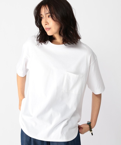 BARNYARDSTORM（バンヤードストーム）の「BARNYARDSTORM / ZIP綿シルクT（Tシャツ/カットソー・レディース・ホワイト/ネイビー/グリーン・0/1/2）」の11枚目の写真