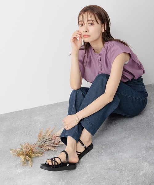 mysty woman（ミスティウーマン）の「デニムバギーパンツ 297060（デニムパンツ・レディース・ホワイト/ライトブルー/ネイビー・FREE）」の8枚目の写真