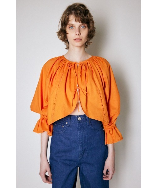 MOUSSY(マウジー)の「2WAY BOLERO シャツ(シャツ/ブラウス・レディース・ブラック/オフホワイト/オレンジ・FREE)」の8枚目の写真