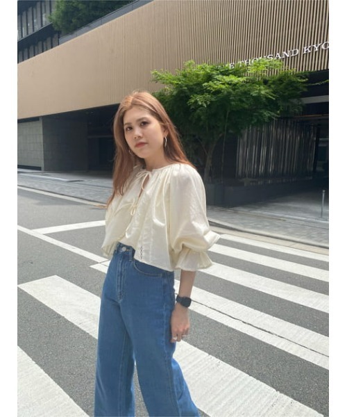 MOUSSY(マウジー)の「2WAY BOLERO シャツ(シャツ/ブラウス・レディース・ブラック/オフホワイト/オレンジ・FREE)」の21枚目の写真