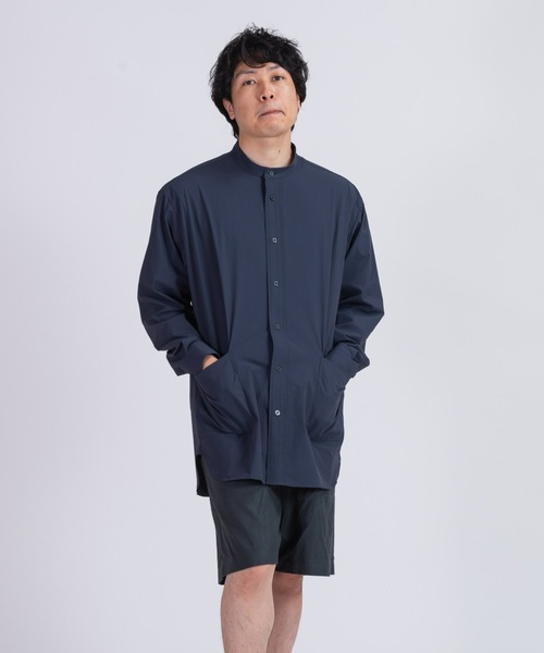 BRICK & SONS(ブリックアンドサンズ)の「CORDURA リラックス バンドカラーシャツ<グレイッシュネイビー>(シャツ/ブラウス・メンズ・ダークネイビー・LL/S/M/L)」の7枚目の写真