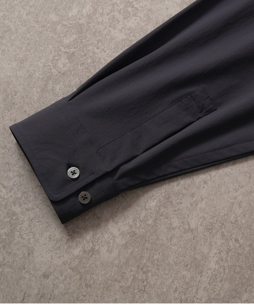 BRICK & SONS(ブリックアンドサンズ)の「CORDURA リラックス バンドカラーシャツ<グレイッシュネイビー>(シャツ/ブラウス・メンズ・ダークネイビー・LL/S/M/L)」の4枚目の写真