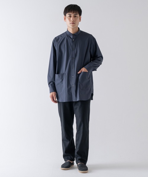 BRICK & SONS(ブリックアンドサンズ)の「CORDURA リラックス バンドカラーシャツ<グレイッシュネイビー>(シャツ/ブラウス・メンズ・ダークネイビー・LL/S/M/L)」の13枚目の写真