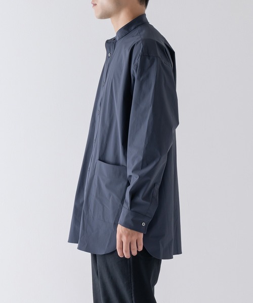 BRICK & SONS(ブリックアンドサンズ)の「CORDURA リラックス バンドカラーシャツ<グレイッシュネイビー>(シャツ/ブラウス・メンズ・ダークネイビー・LL/S/M/L)」の14枚目の写真
