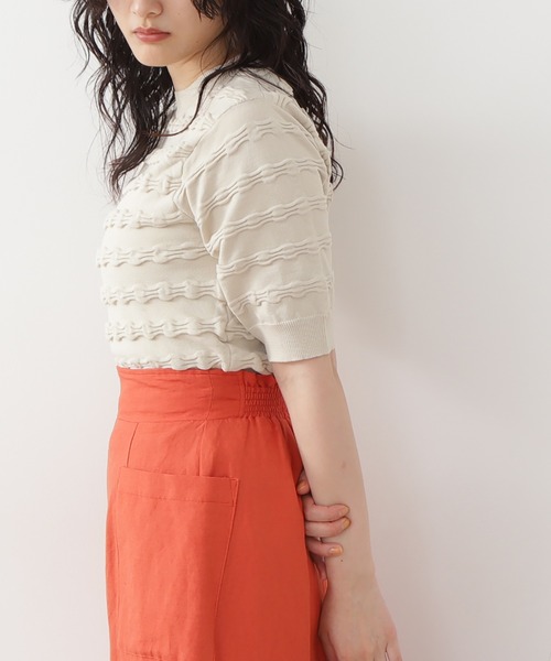 N.（N. Natural Beauty Basic）（エヌエヌナチュラルビューティーベーシック）の「◆ウェーブパターンニット（ニット/セーター・レディース・オフホワイト/ピンク/ブルー・MEDIUM）」の12枚目の写真