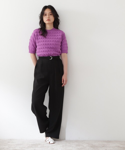 N.（N. Natural Beauty Basic）（エヌエヌナチュラルビューティーベーシック）の「◆ウェーブパターンニット（ニット/セーター・レディース・オフホワイト/ピンク/ブルー・MEDIUM）」の6枚目の写真