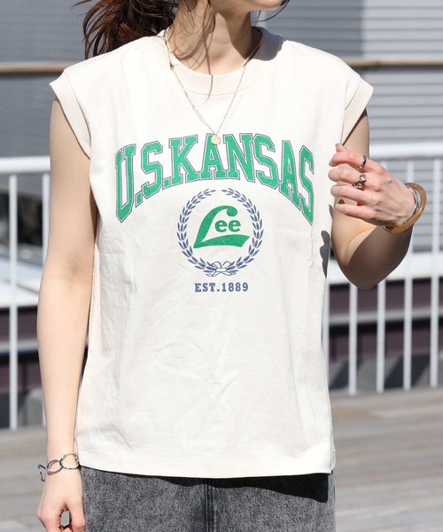 Lee（リー）の「【Lee】ノースリカレッジプリントＴシャツ（Tシャツ/カットソー・レディース・ホワイト・M/L）」の4枚目の写真