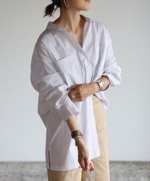 Bonjour Sagan | 【2022 S/S 新作】ストライプルーズシャツ(シャツ/ブラウス)