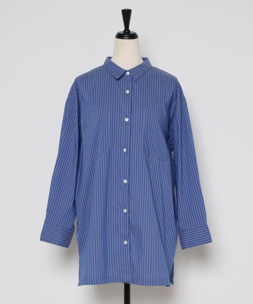 Bonjour Sagan（ボンジュールサガン）の「ストライプルーズシャツ（シャツ/ブラウス・レディース・ホワイト/ネイビー/ブルー・FREE）」の9枚目の写真