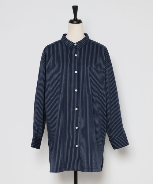 Bonjour Sagan（ボンジュールサガン）の「ストライプルーズシャツ（シャツ/ブラウス・レディース・ホワイト/ネイビー/ブルー・FREE）」の8枚目の写真