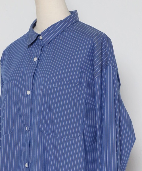 Bonjour Sagan（ボンジュールサガン）の「ストライプルーズシャツ（シャツ/ブラウス・レディース・ホワイト/ネイビー/ブルー・FREE）」の12枚目の写真