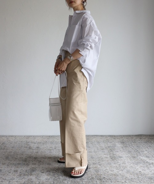 Bonjour Sagan（ボンジュールサガン）の「ストライプルーズシャツ（シャツ/ブラウス・レディース・ホワイト/ネイビー/ブルー・FREE）」の17枚目の写真